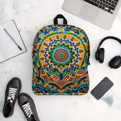 Stylish Medium Size Backpack: Moroccan Mosaic Design