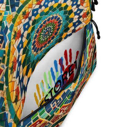 Stylish Medium Size Backpack: Moroccan Mosaic Design