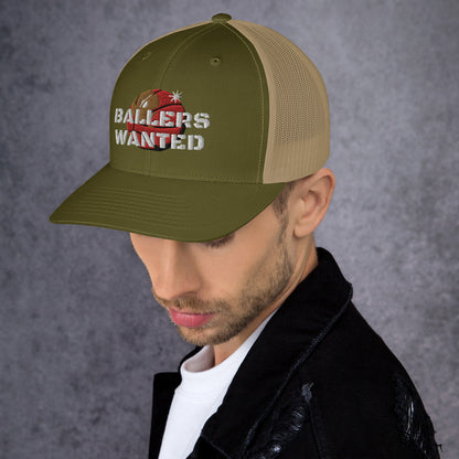 Unisex Ballers Wanted Mesh Back Cap