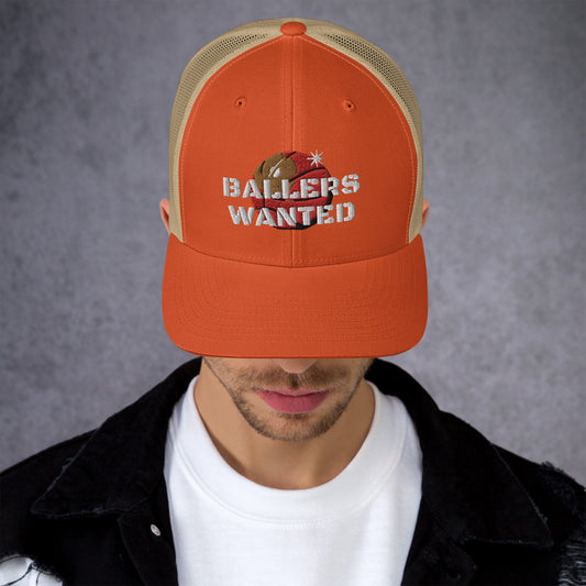 Unisex Ballers Wanted Mesh Back Cap