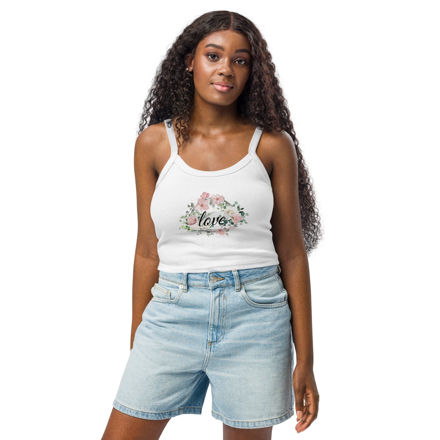 Women's "Love" Micro-Rib Tank Top